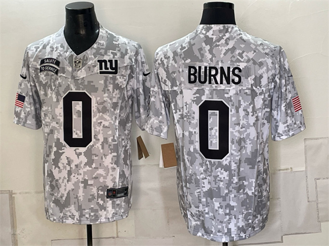 Men's New York Giants #0 Brian Burns 2024 F.U.S.E Arctic Camo Salute to Service Limited Stitched Football Jersey